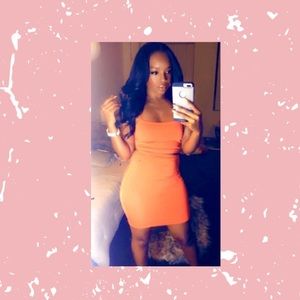 Orange Fashion Nova 2 Piece Skirt Set